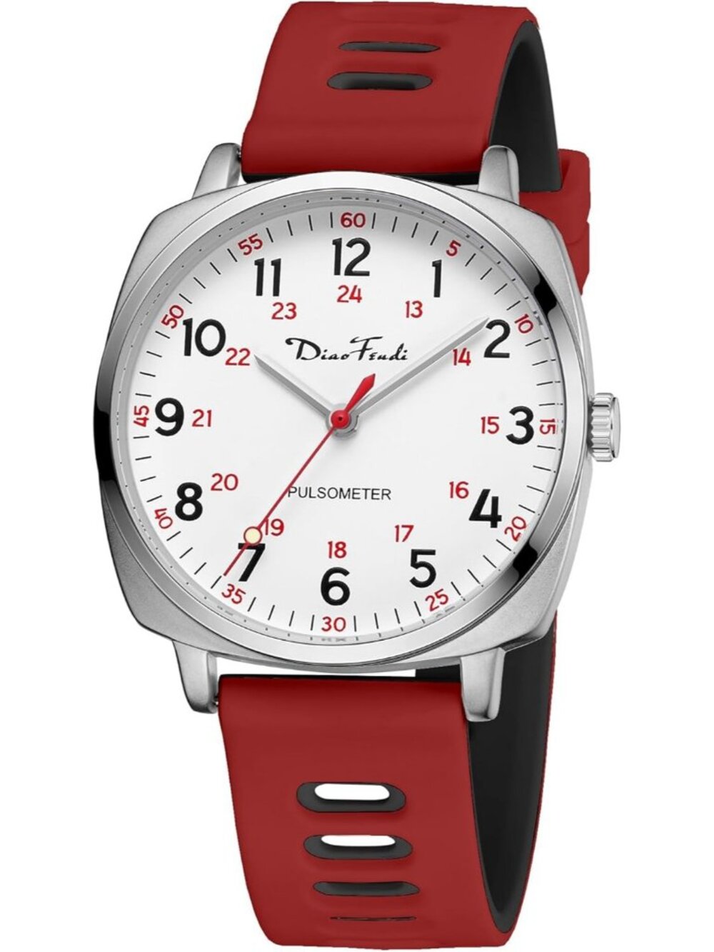 Diaofendi Women Red And Black Analog Nurse Medical Professional Waterproof Watch